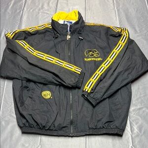 Pro player vintage Black and Yellow Hawkeyes Men's XXL Jacket hideaway hoodie